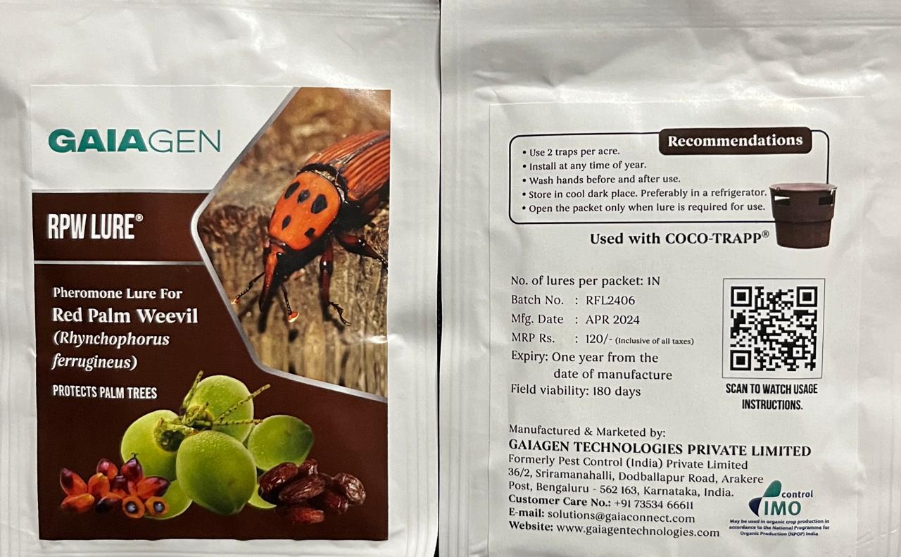 Pheromone lure for red palm weevil control - Gaiagen