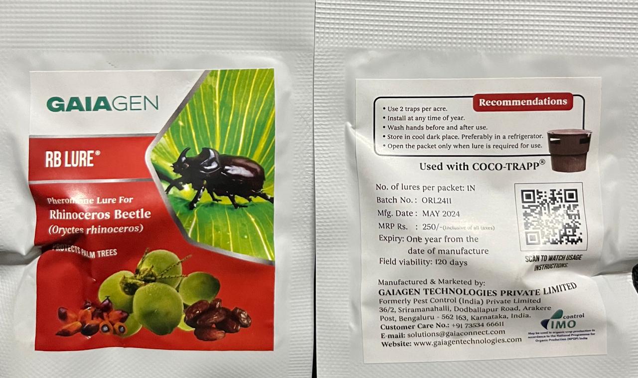 Pheromone lure for rhinoceros beetle control - Gaiagen